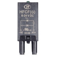 HFCF(G) Модуль индикации и защиты; зеленый LED + диод (+ A1); 6...24В DC, для розеток 18FF и 14FF