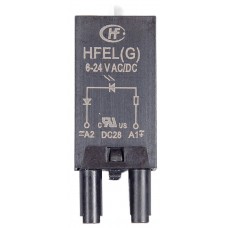 HFEL(G) Модуль индикации и защиты; зеленый LED; 6...24В AC/DC, для розеток 18FF и 14FF