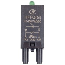 HFFQ(G) Модуль индикации и защиты; зеленый LED + варистор; 110...230В AC/DC, для розеток 18FF и 14FF