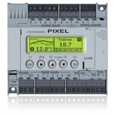 Pixel-2511-02-0 Segnetics Контроллер + HMI 122x32 пикс для вентиляции 6DI (NPN/PNP) 2RO (5A) 1DO (симистор) 5AI (pt100) 1AI (0-10В/4-20мА) 2AO (0-10В) 1RS485 Modbus RTU + внутр.шина